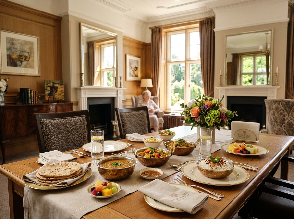 An illustrative shared dining room for freshly cooked meals and conversation
